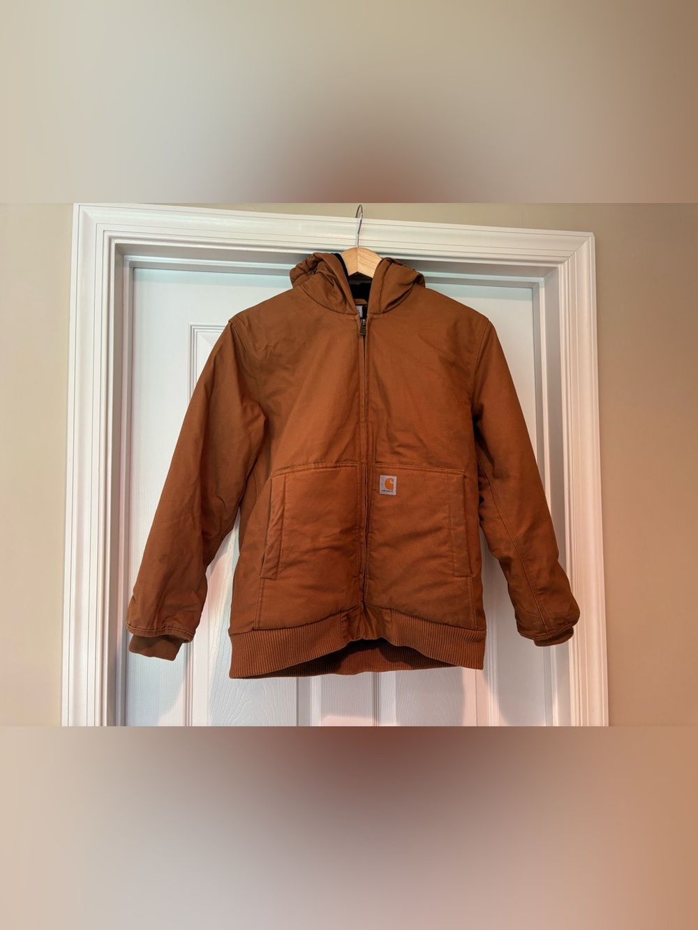 Carhartt Brown Duck Canvas Jacket Size Large 14 16